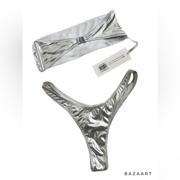 Bermuda Dune Bikini Set Metallic Silver WhiteFox Botique - Picture 3 of 12